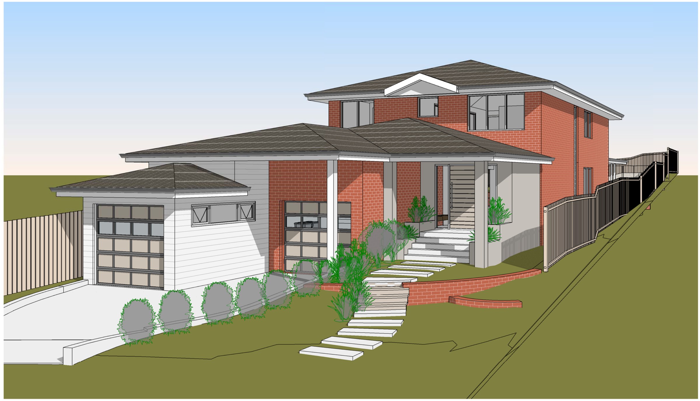 Como garage and pool terrace — Alterations & additions, Como