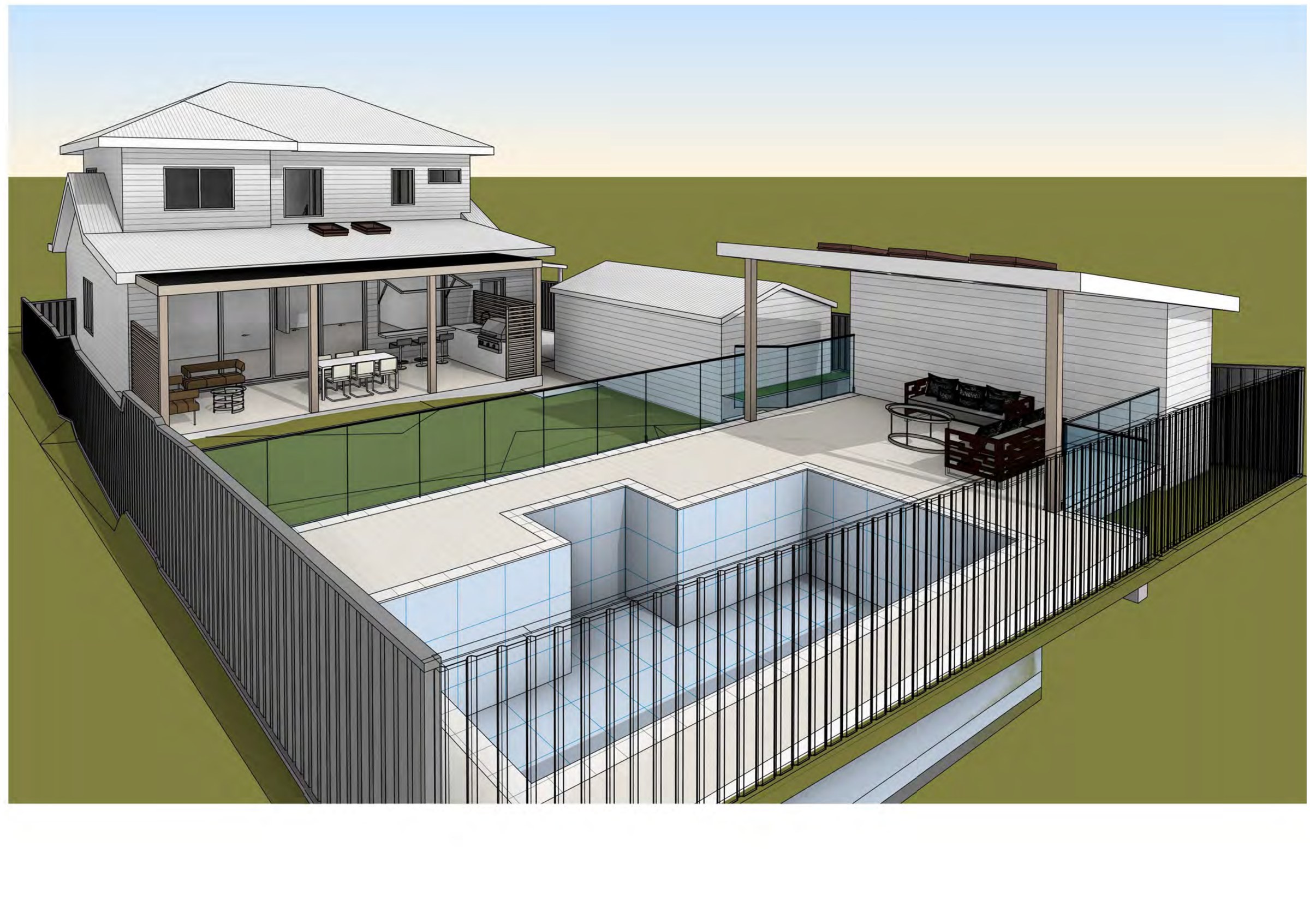 Gymea alfresco and pool bathroom — Alterations & additions, Gymea
